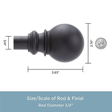 Kenney Bryce ¾” Decorative Bay Window Curtain Rod