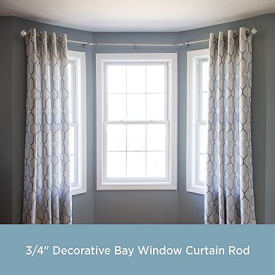 Kenney Mission ¾” Decorative Bay Window Curtain Rod
