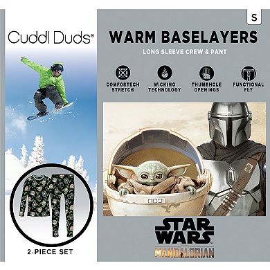 Boys Cuddl Duds Mandolorian The Child Stretch 2-piece Base Layer Set