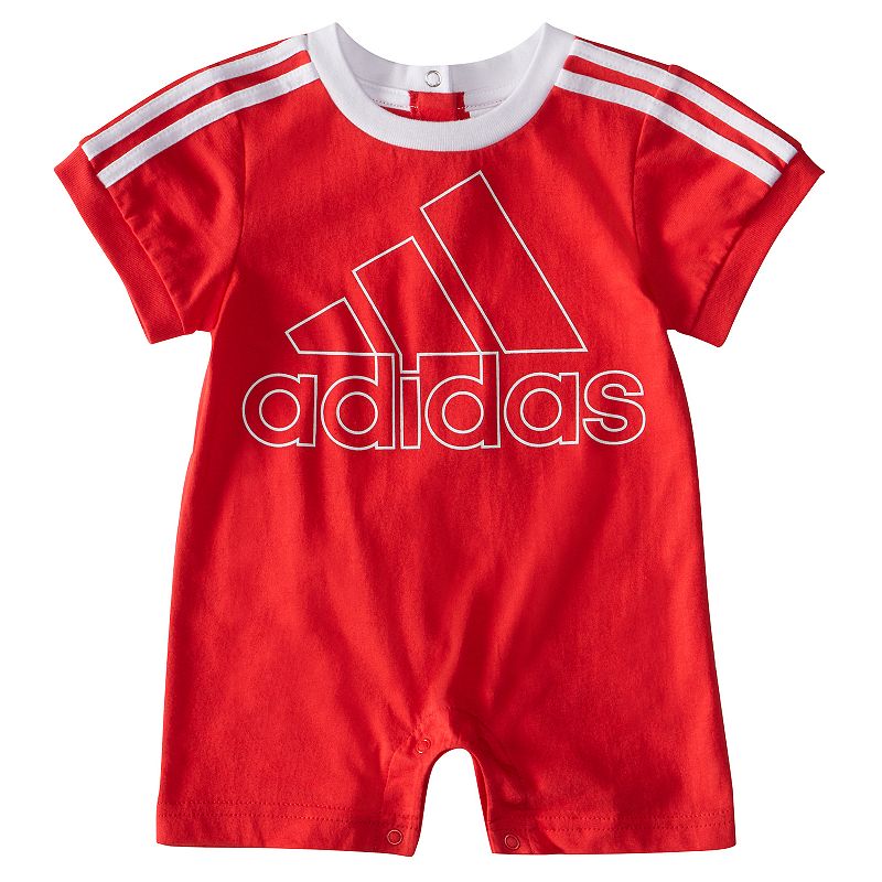 Baby Boy adidas 3-Stripe Logo Graphic Romper, Infant Boys, Size: 3 Months,