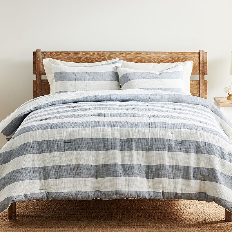 Sonoma Goods For Life Stillwater Gauze Stripe Comforter Set with Shams, Med