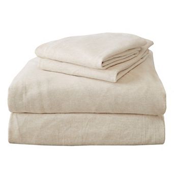 Madelinen® Flannel Jersey Knit Cozy Flex Sheet Set with Pillowcases