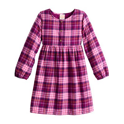 Girls 4-12 Jumping Beans® Button Front Plaid Flannel Dress