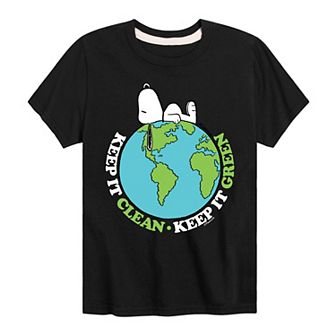Boys 8-20 Peanuts Earth Day Clean Green Graphic Tee