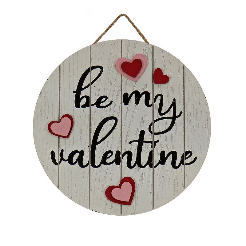 National Tree Company Artificial 12-in. Be My Valentine Wall Sign, White