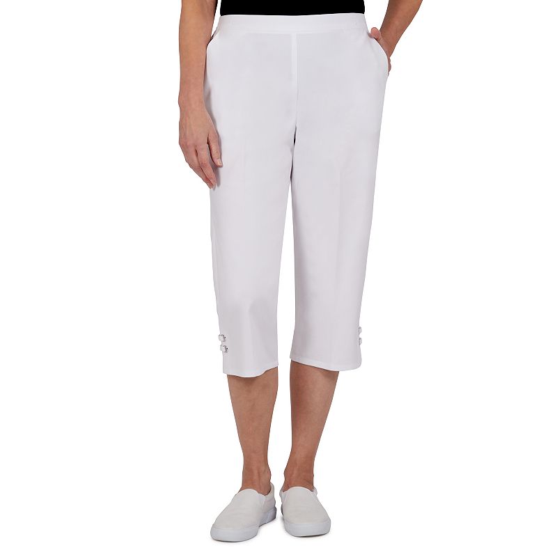 Plus Size Alfred Dunner Newport Pull-On Grommet Capri Pants, Womens, Size: