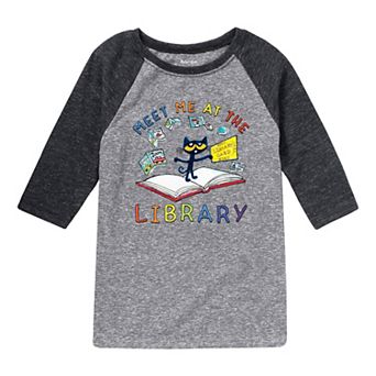 Boys 8-20 Pete The Cat Library Raglan Graphic Tee