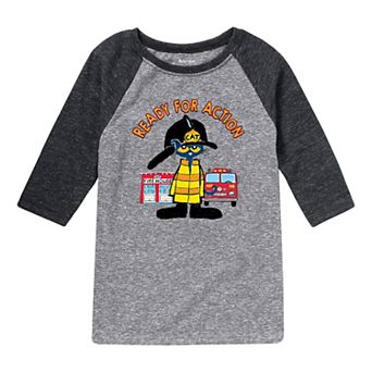 Boys 8-20 Pete The Cat Fire Truck Raglan Graphic Tee