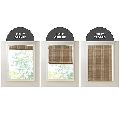 Madison Park Lyndon Bamboo Light Filtering Cordless Roman Shade