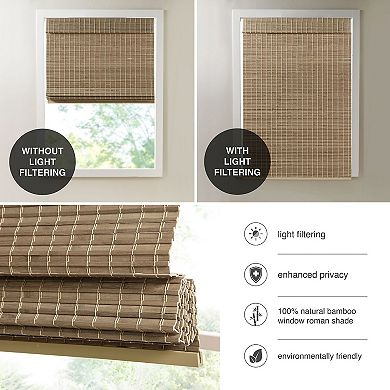 Madison Park Lyndon Bamboo Light Filtering Cordless Roman Shade