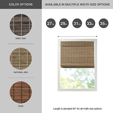 Madison Park Lyndon Bamboo Light Filtering Cordless Roman Shade