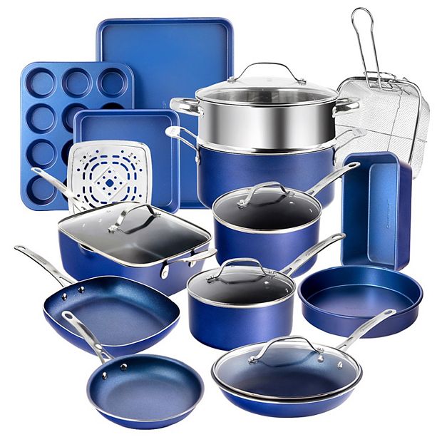 GraniteStone Diamond Blue Non-Stick Cookware Set (5-Piece) - Thomas Do-it  Center
