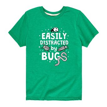 Boys 8-20 Easily Distracted By Bugs Graphic Tee