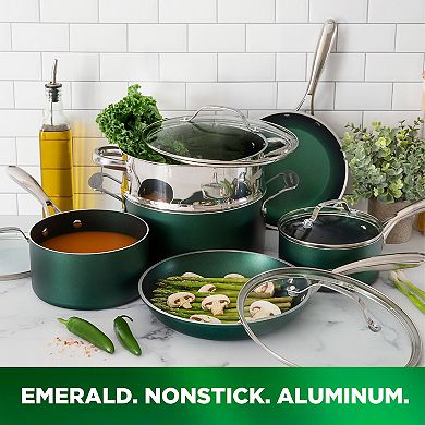 Granitestone Diamond Classic Emerald Green 10-pc. Nonstick Cookware Set