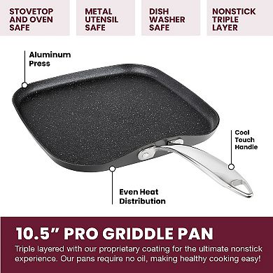 Granitestone Diamond Pro 2-pc. Hard-Anodized Nonstick Grill & Griddle Pan Set