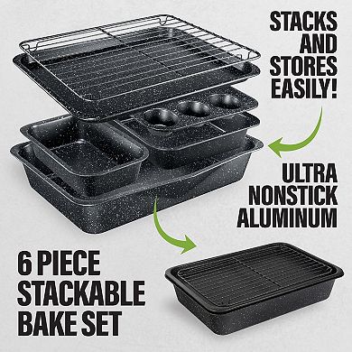 Granitestone Diamond StackMaster 6-pc. Stackable Nonstick Bakeware Set