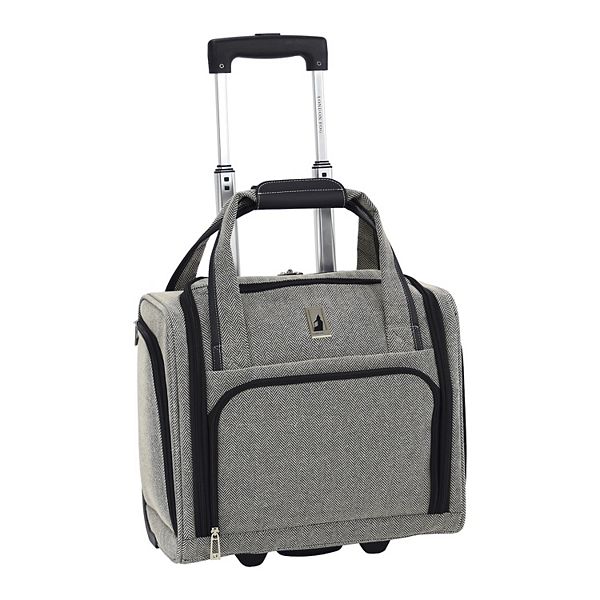 London Fog Yorkshire 15-Inch Underseater Carry-On Luggage - Black White Herringbon