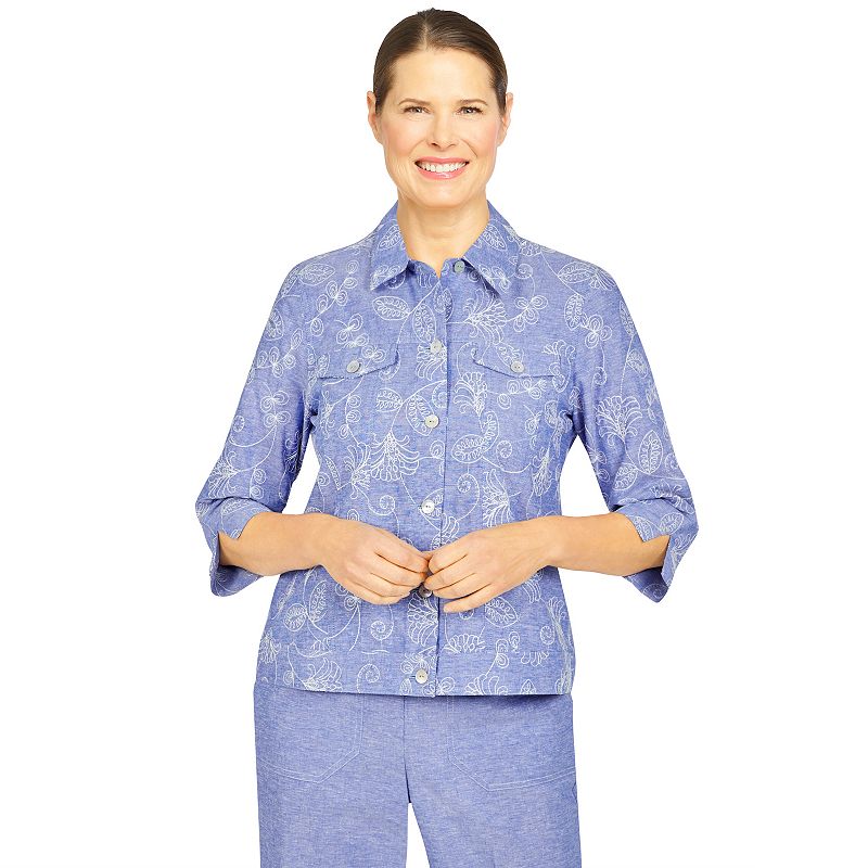 33265589 Petite Alfred Dunner Ann Herbor Floral Embroidered sku 33265589