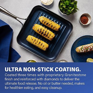Granitestone Diamond Classic Blue Nonstick Grill Pan