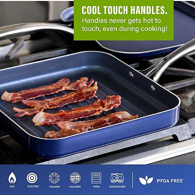 Granitestone Diamond Classic Blue Nonstick Grill Pan