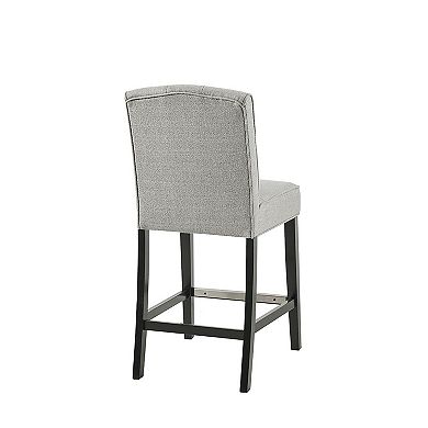 Madison Park Misha 26-in. Button Tufted Back Upholstered Counter Stool