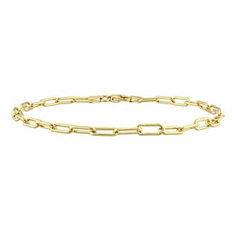 Stella Grace Men's 18k Gold Plated Silver Oval Link Bracelet