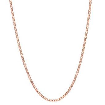 Stella Grace Men's 18k Rose Gold Plated Silver Rolo Chain Necklace