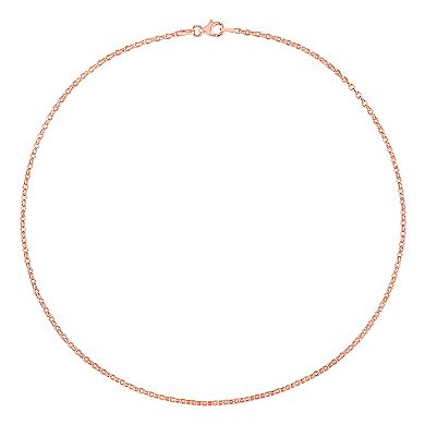 Stella Grace Men's 18k Rose Gold Plated Silver Rolo Chain Necklace