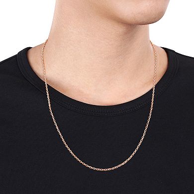 Stella Grace Men's 18k Rose Gold Plated Silver Rolo Chain Necklace