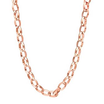 Stella Grace Men's 18k Rose Gold Plated Silver Rolo Chain Necklace