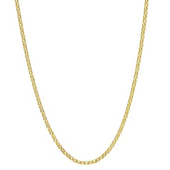 Stella Grace Men's 18k Gold Plated Silver Rolo Chain Necklace
