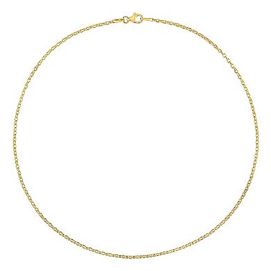 Stella Grace Men's 18k Gold Plated Silver Rolo Chain Necklace