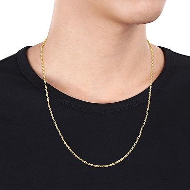 Stella Grace Men's 18k Gold Plated Silver Rolo Chain Necklace