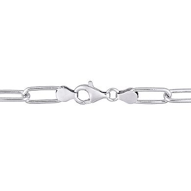 Stella Grace Men's Sterling Silver Paper Clip Link Chain Bracelet