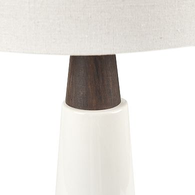 INK+IVY Tristan Ceramic and Wood Table Lamp