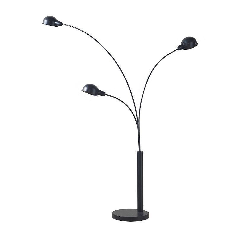 510 Design Archer 3-Light Adjustable Tiered Arc Metal Floor Lamp, Black