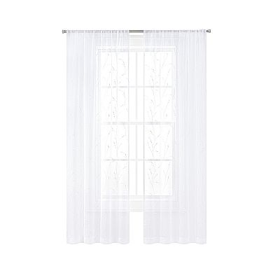 The Big One® 4-pack Vanessa with Willow Sheer Embroidery Window Curtain Set