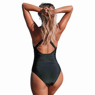 Women's CUPSHE Gingham Tummy Control Cross-Back One-Piece Swimsuit