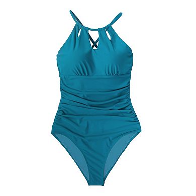 Women's CUPSHE High-Neck Tummy Control One-Piece Swimsuit