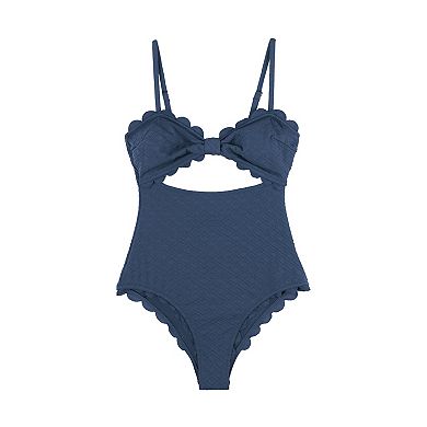Women's Cupshe Cutout Scallop Trim One-Piece Swimsuit