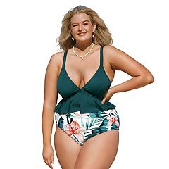 Plus Size Lands' End Twist-Front Underwire DD-Cup Bikini Top