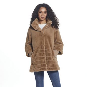 Women's Gallery Oversize-Collar Faux-Fur Coat