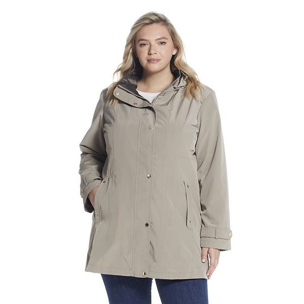 Plus Size Gallery Hooded Short Rain Jacket