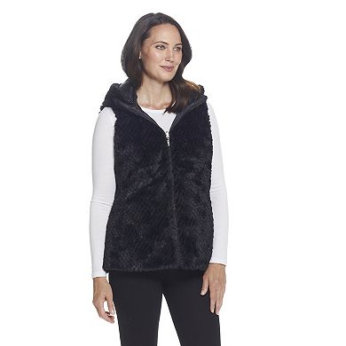 Women's Gallery Hooded Faux-Fur Reversible Vest