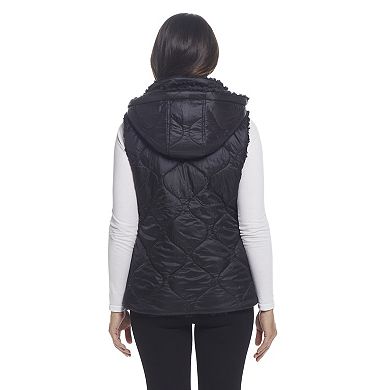 Women's Gallery Hooded Faux-Fur Reversible Vest
