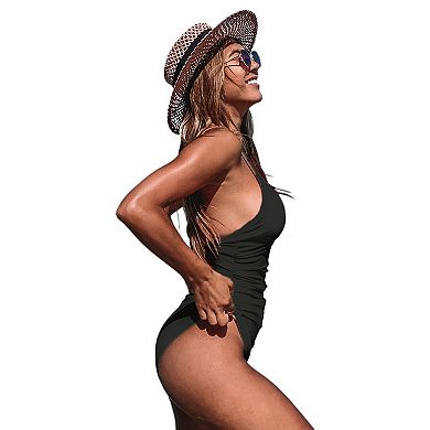 Women's CUPSHE Tummy Control V-Neck One-Piece Swimsuit