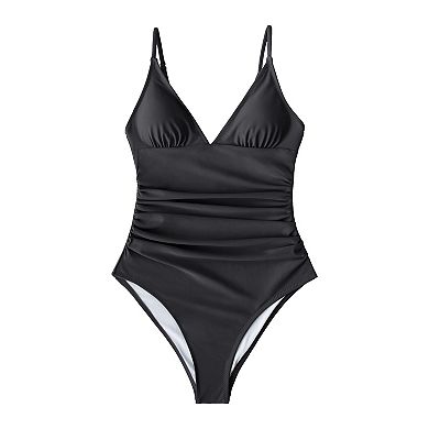 Women's Cupshe Tummy Control V-Neck One-Piece Swimsuit