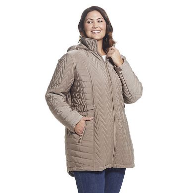 Plus Size Gallery Hood Quilted Jacket