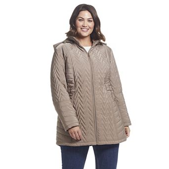 Plus Size Gallery Hood Quilted Jacket