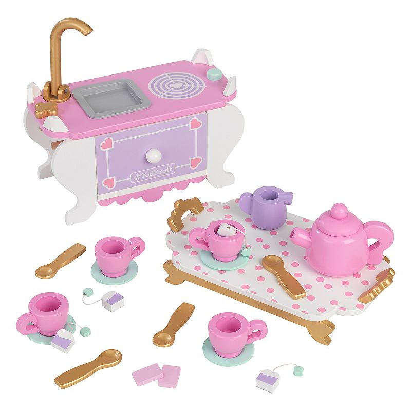 KidKraft Lets Pretend: Tea Time Tea Party Playset, Multicolor